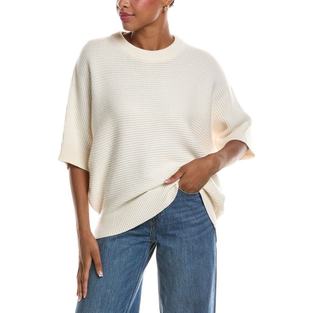 Velvet By Graham & Spencer Womens Coco Superb Wool-Blend Sweater, White